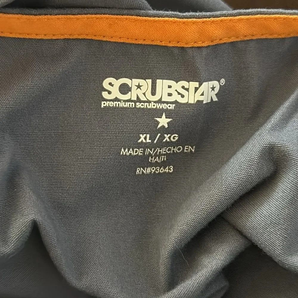 Women's Scrubstar Scrub Top XL – Medium Gray, Short Sleeve Nursing Shirt